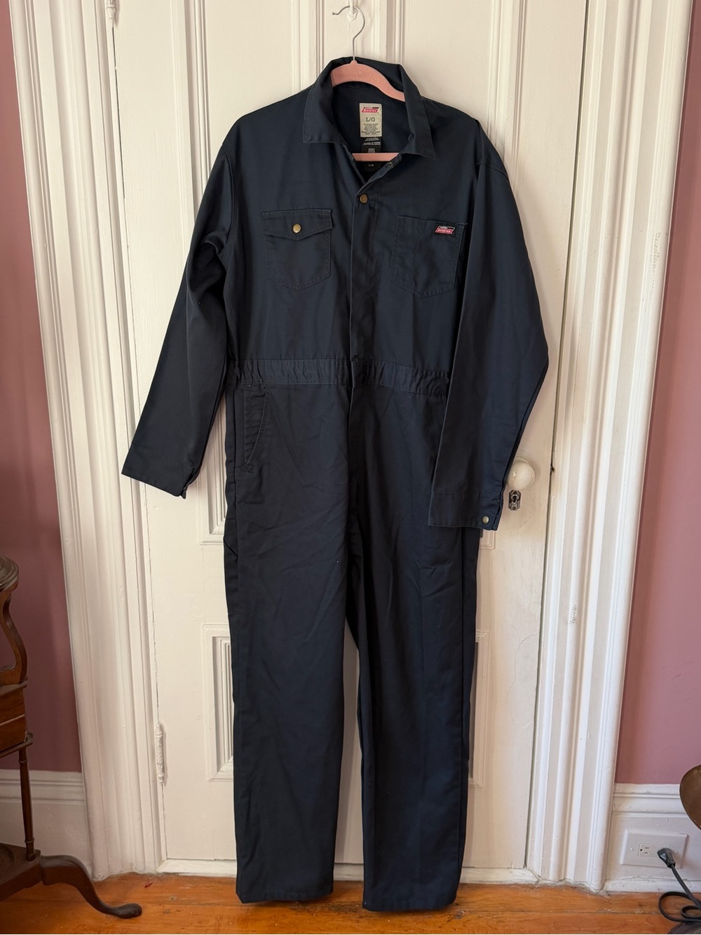 Men’s Dickies Dark Navy Long Sleeve Coveralls Size Large Zip Front